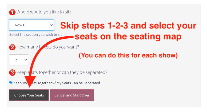 7-Choose Your Seats button